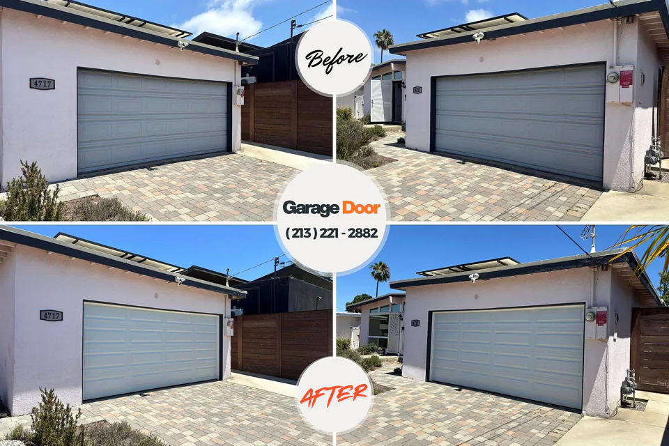 Before and after: garage door repair Tobaccoville, NC